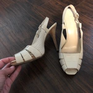 Nine West white stilettos, size 8